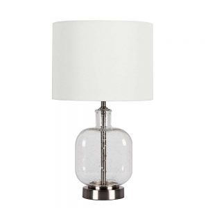 D10.5*18"H GLASS TABLE LAMP WITH METAL BASE