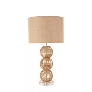 28.25"H LINEN RATTAN TABLE LAMP