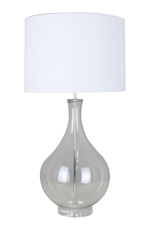 33.25"H GLASS TABLE LAMP